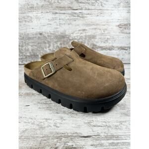 Womens Papillio by Birkenstock Boston Chunky Platform Clog Brown Sz 9 Narrow EUC